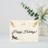 Happy Holidays Cat Postcard Feestdagenkaart (Staand voorkant)