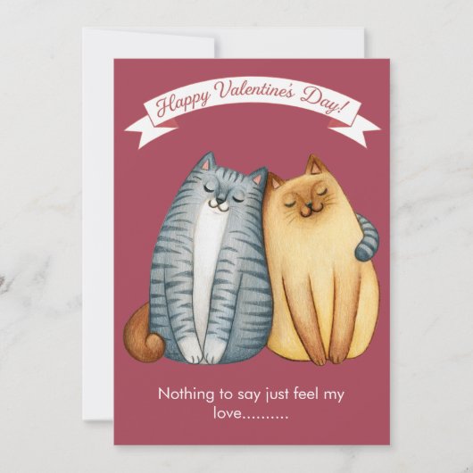 Happy Holidays Cat Valentine's Love Feestdagenkaart (Voorkant)