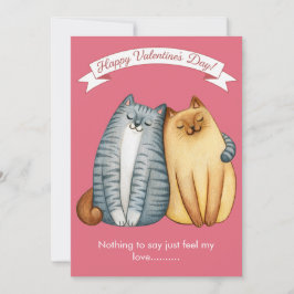 Happy Holidays Cat Valentine's Love Pink Feestdagenkaart