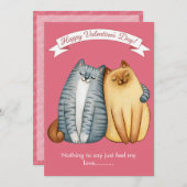 Happy Holidays Cat Valentine's Love Pink Feestdagenkaart (Voorkant / Achterkant)