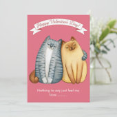 Happy Holidays Cat Valentine's Love Pink Feestdagenkaart (Staand voorkant)