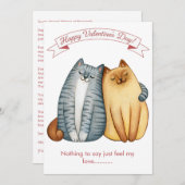 Happy Holidays Cat Valentine's Love White Feestdagenkaart (Voorkant / Achterkant)