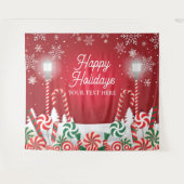 Happy Holidays christmas banner backdrop  Wandkleed (Voorkant (horizontaal))