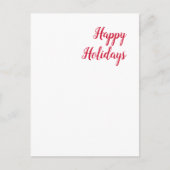 Happy holidays christmas handwriting red white briefkaart (Voorkant)