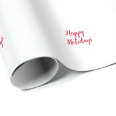 Happy holidays christmas handwriting red white cadeaupapier (Rol Hoek)