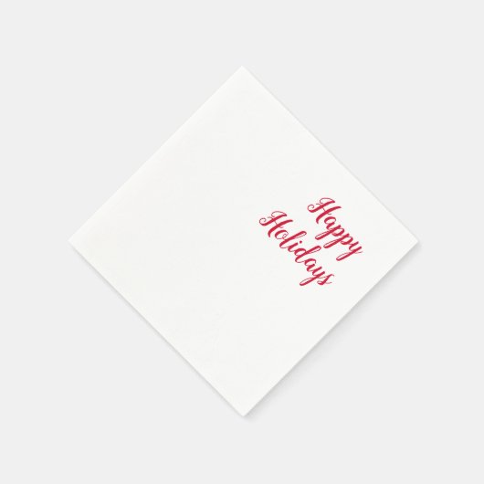 Happy holidays christmas handwriting red white servet (Hoek)