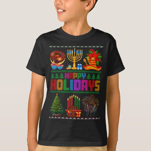 Happy Holidays Christmas Hanukkah Kwanzaa Happy Ne T-shirt (Voorkant)