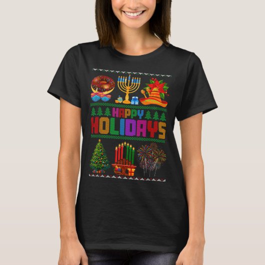 Happy Holidays Christmas Hanukkah Kwanzaa Happy Ne T-shirt (Voorkant)