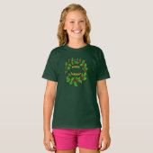 Happy Holidays Christmas Holly Wreath T-shirt (Voorkant volledig)