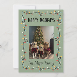 Happy Holidays Christmas Lights Card Feestdagenkaart