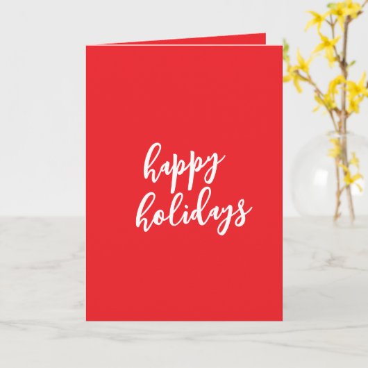 Happy Holidays Christmas New Year Season Message Kaart (Gele Bloem)