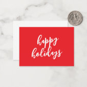 Happy Holidays Christmas New Year Season Message Notitiekaartje (Voorkant / Achterkant in situ)