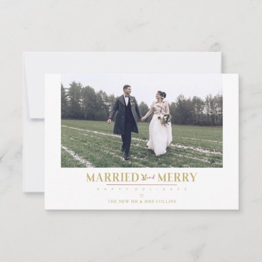 Happy Holidays Christmas Newlyweds Custom Photo (Voorkant)