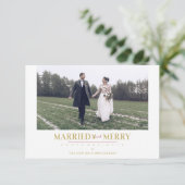 Happy Holidays Christmas Newlyweds Custom Photo (Staand voorkant)