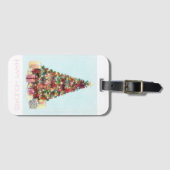 Happy Holidays. Christmas Tree Bagagelabel (Voorkant (horizontaal))