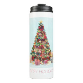 Happy Holidays. Christmas Tree Thermosbeker