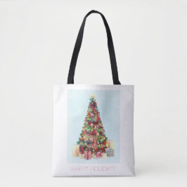Happy Holidays. Christmas Tree Tote Bag