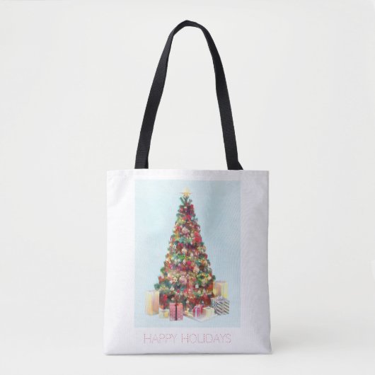 Happy Holidays. Christmas Tree Tote Bag (Voorkant)