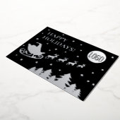 Happy Holidays Company Logo Santa sleigh  Folie Feestdagenkaart (Gedraaid)