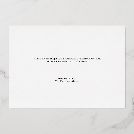 Happy Holidays Company Logo Santa sleigh  Folie Feestdagenkaart (Achterkant)