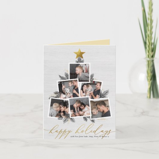 Happy Holidays | Country Christmas Tree Collage Feestdagen Kaart (Voorkant)