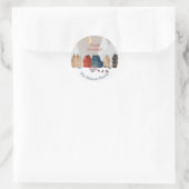 Happy Holidays Country Village Winter Scene   Ronde Sticker (Tas)