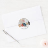 Happy Holidays Country Village Winter Scene   Ronde Sticker (Envelop)