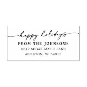 Happy Holidays Custom Address Wood Art Stamp Rubberstempel (Afrduk)