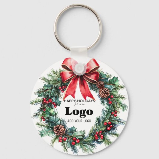 Happy Holidays Custom Logo Bulk Keychains Clients Sleutelhanger (Voorkant)