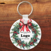 Happy Holidays Custom Logo Bulk Keychains Clients Sleutelhanger (Achterkant)