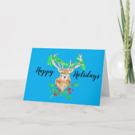 Happy Holidays Deer  Bedankkaart