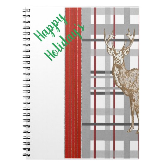 Happy Holiday's Deer Kerstspiral Notitieboek (Voorkant)