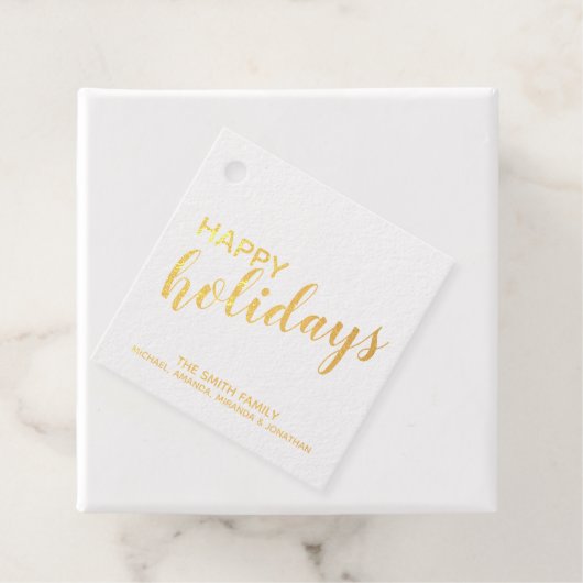 'Happy Holidays' Elegant Gold Foil Bedankjes Labels (Met doos)