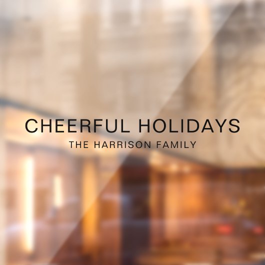 Happy Holidays Elegant Minimal Modern Christmas  Raamsticker (Vel 2)