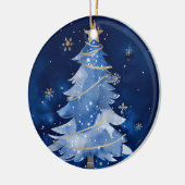  Happy Holidays Elegant Navy Gold Christmas Keramisch Ornament (Links)