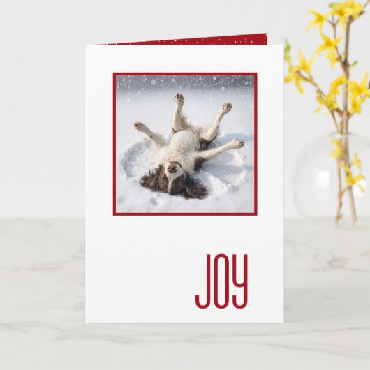 Happy Holidays English Spring Spaniel Kaart (Gele Bloem)