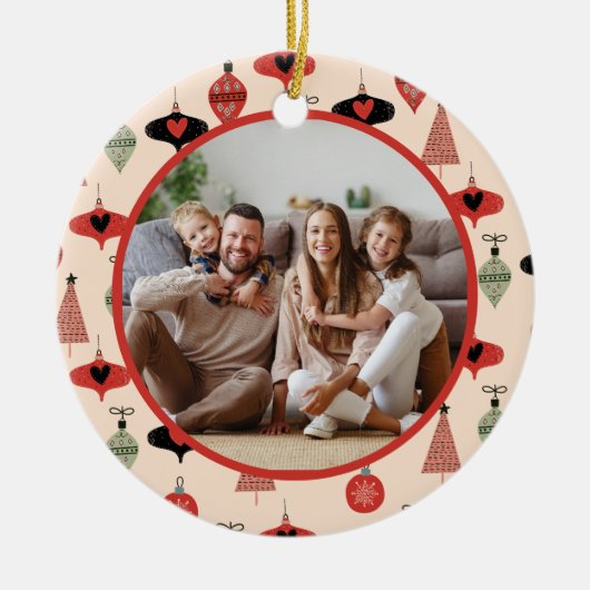 Happy Holidays Family Photo Christmas  Keramisch Ornament (Voorkant)