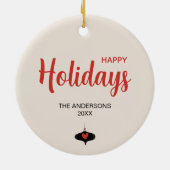 Happy Holidays Family Photo Christmas  Keramisch Ornament (Achterkant)