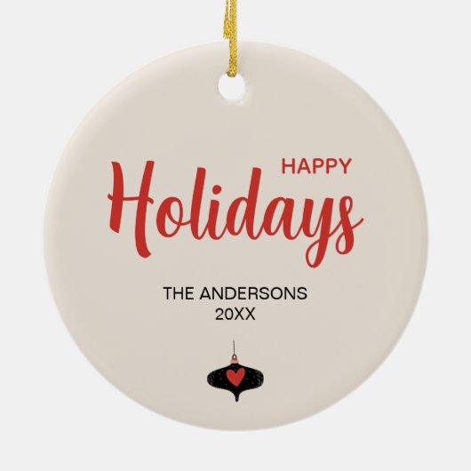 Happy Holidays Family Photo Christmas  Keramisch Ornament (Achterkant)