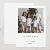 Happy Holidays Family Photo Plaid Pajamas Feestdagenkaart (Voorkant / Achterkant)