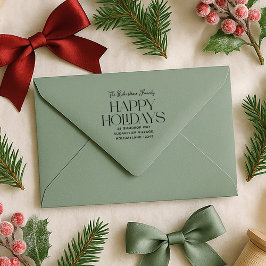 Happy Holidays Family Return Address Zelfinktende Stempel