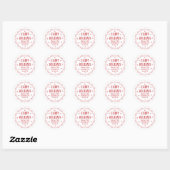 Happy Holidays festive font dot border red white Ronde Sticker (Vel)