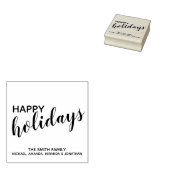 'Happy Holidays' Festive Rubberstempel (Gestempeld)