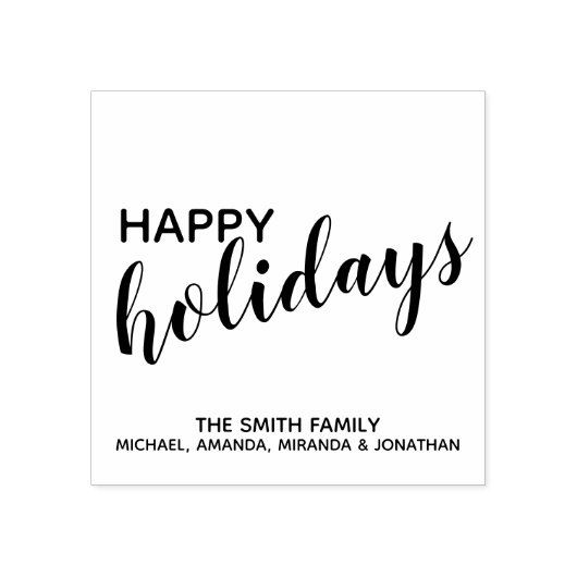 'Happy Holidays' Festive Rubberstempel (Afrduk)