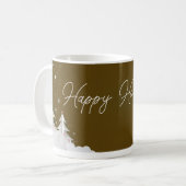 Happy Holidays – Festive Winter Brown Mug Koffiemok (Voorkant links)