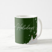 Happy Holidays – Festive Winter Green Mug Koffiemok (Voorkant rechts)