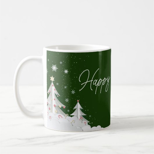Happy Holidays – Festive Winter Green Mug Koffiemok (Links)