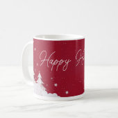 Happy Holidays – Festive Winter Ruby Red Mug Koffiemok (Voorkant links)
