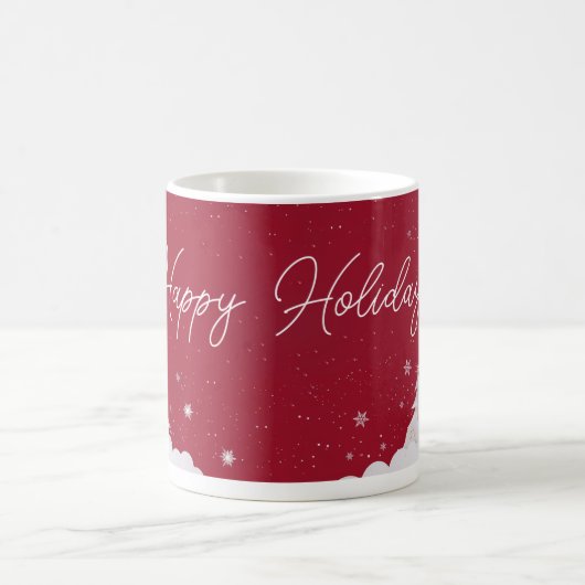 Happy Holidays – Festive Winter Ruby Red Mug Koffiemok (Center)