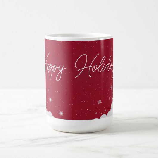 Happy Holidays – Festive Winter Ruby Red Mug Koffiemok (Center)